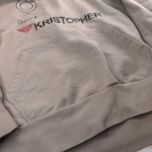 Val. Khristopher Hoodie Men’s Large Cotton Ivory Oversize Distressed Streetwear - Picture 6 of 12